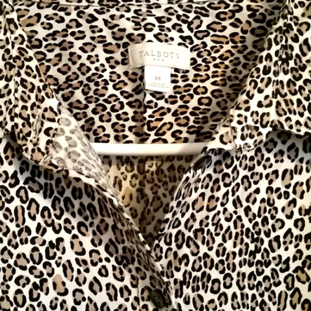 Talbots Animal Print Button-down Shirt
